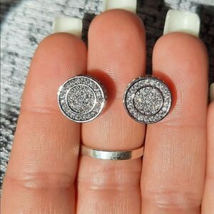 Men’s Iced Out Sterling Silver Stud Earrings